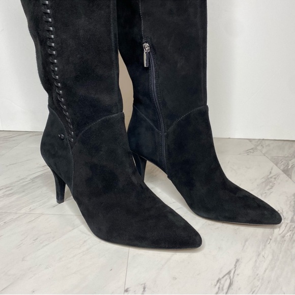 Vince Camuto Seselti Black Suede Pointy Toe Tall Boot 8 1/2 M - Picture 11 of 16